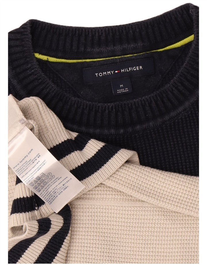 Tommy Hilfiger Pull à col rond pour homme Blanc cassé moyen Colourblock