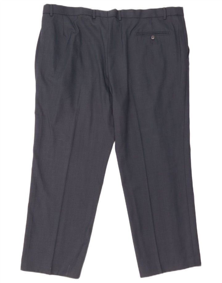 MARKS & SPENCER Pantalon de Costume Droit Homme W44 L29 Bleu Polyester