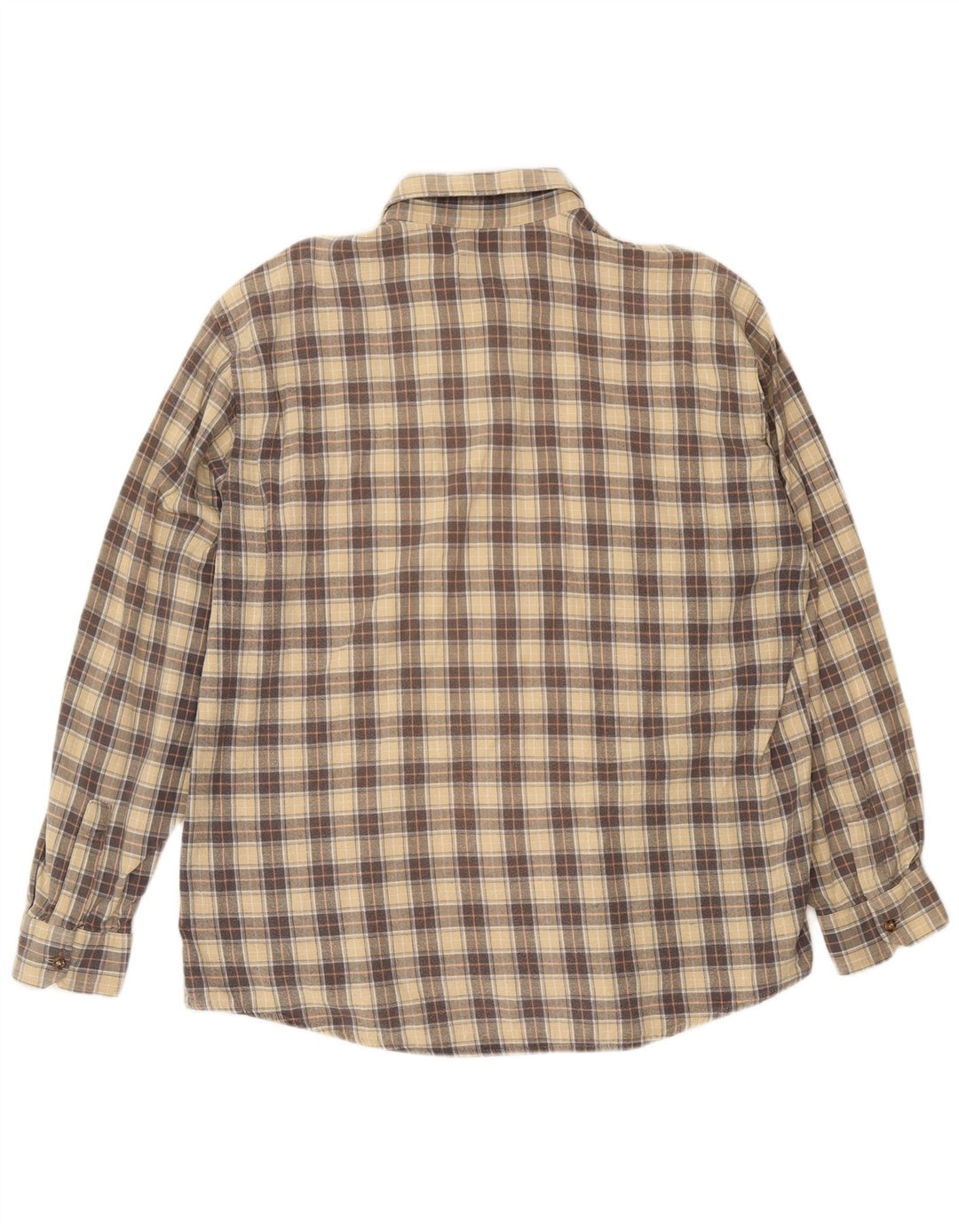 European Project Chemise en flanelle à carreaux pour homme XL en coton à carreaux beige