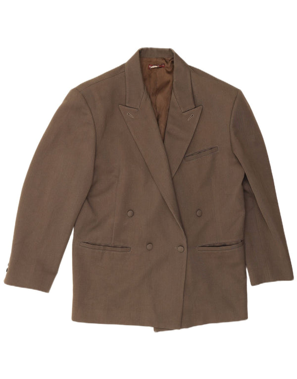 Veste Blazer Double Boutonnage Vintage Homme IT 52 XL Marron Polyester