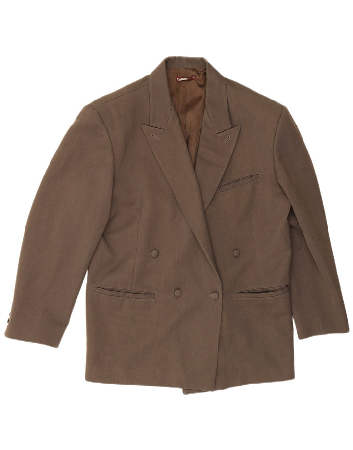 Veste Blazer Double Boutonnage Vintage Homme IT 52 XL Marron Polyester