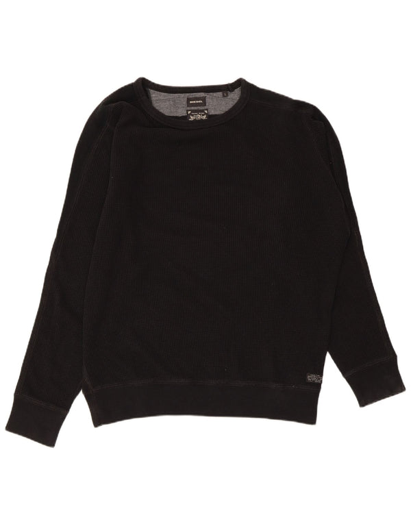 DIESEL Sweat-Shirt Homme Large Noir Coton