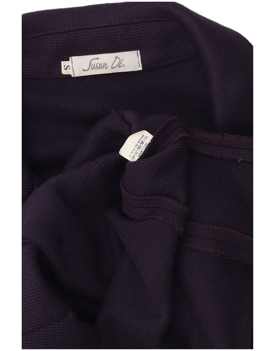 vintage Femmes Tricot 2 Bouton Blazer Veste UK 10 Petit Violet Polyester