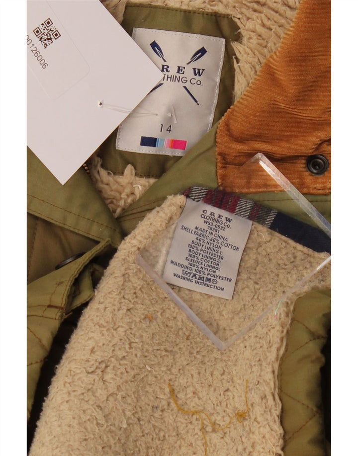 Crew Clothing Veste matelassée militaire Sherpa pour femme UK 14 Kaki moyen