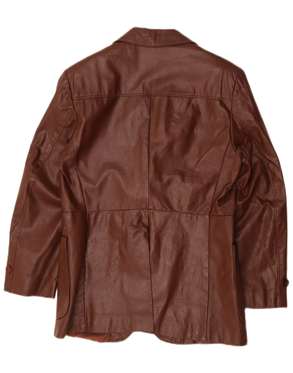 Jean Pierre Veste blazer en cuir à 2 boutons pour homme UK 38 Marron moyen