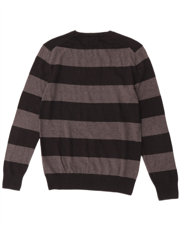 Gap Pull à col rond pour homme Petit coton rayé gris