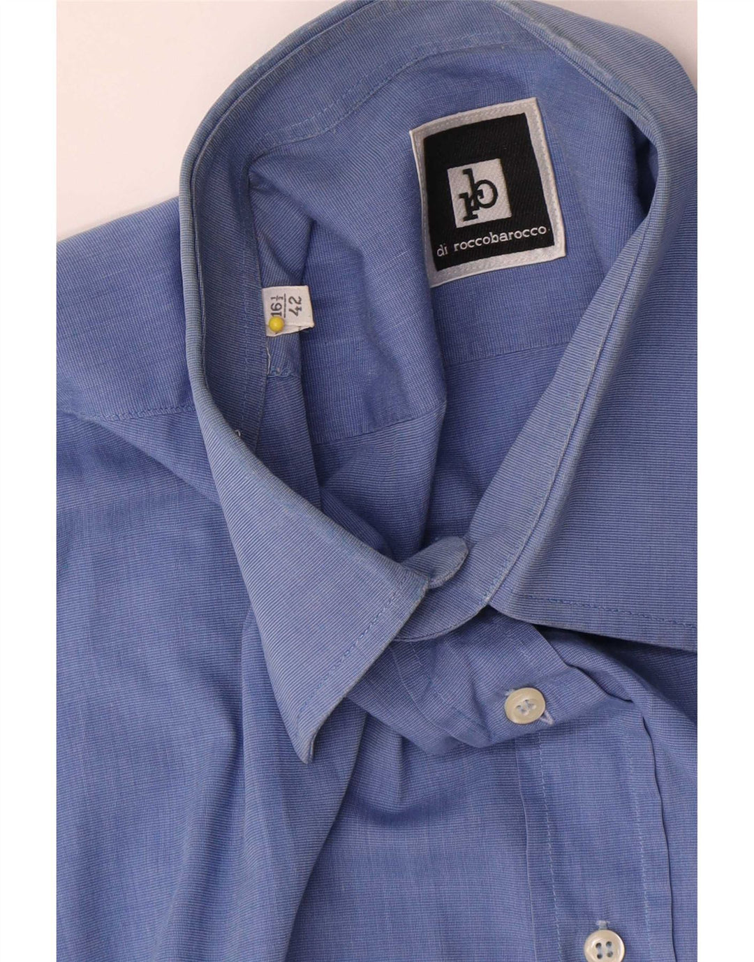 Roccobarocco Chemise Homme Taille 42 16 1/2 Grand Coton Bleu