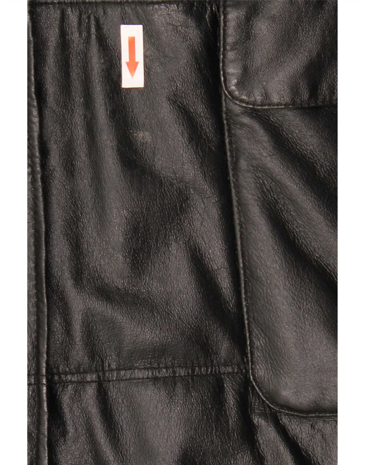 Privilegi Manteau en cuir à capuche pour femme IT 46 Large Noir