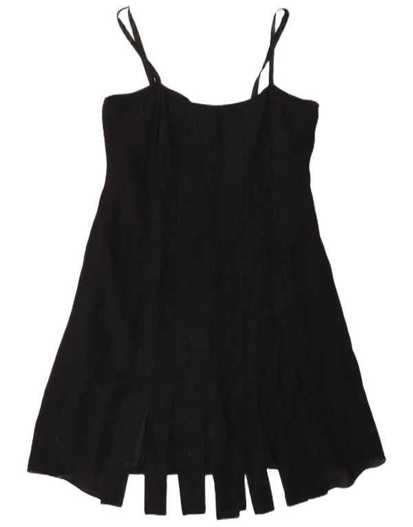 Fenn Wright Manson Robe trapèze pour femme UK 16 Grande soie noire