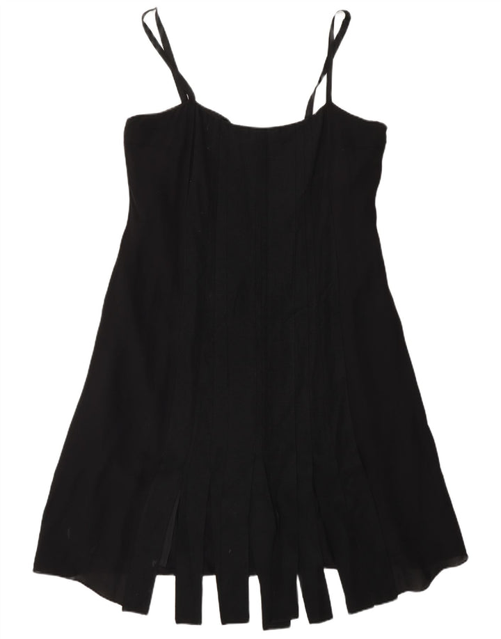 Fenn Wright Manson Robe trapèze pour femme UK 16 Grande soie noire
