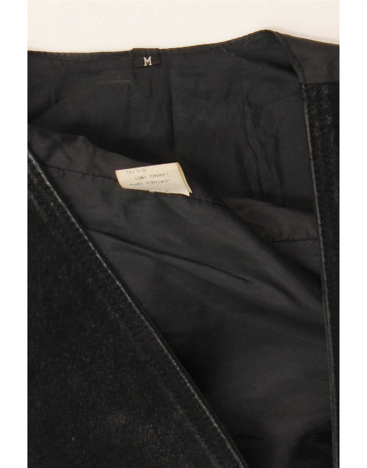 gilet en daim vintage pour homme en cuir noir moyen