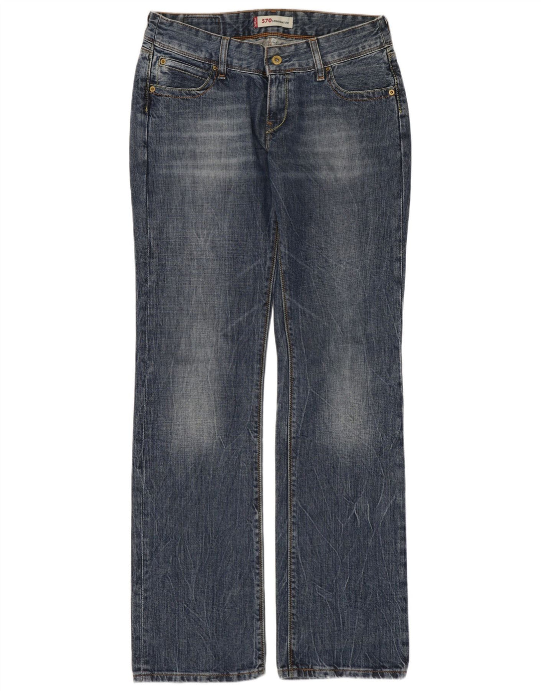 LEVI'S Jean Droit 570 Femme W30 L34 Bleu Coton