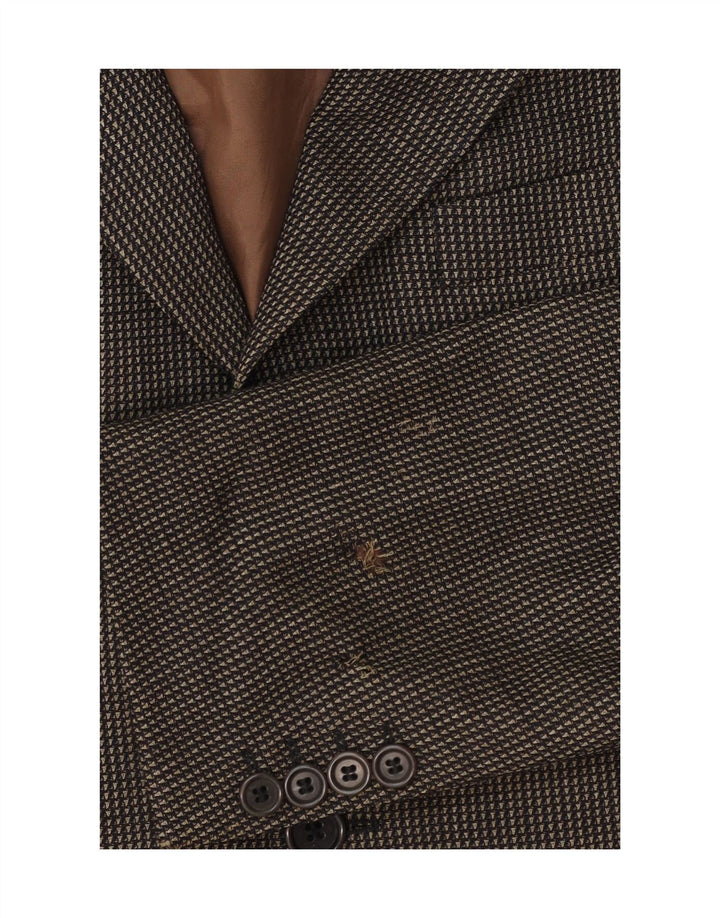 Hugo Boss Veste blazer à 3 boutons pour homme EU 50 Grande laine à pois marron