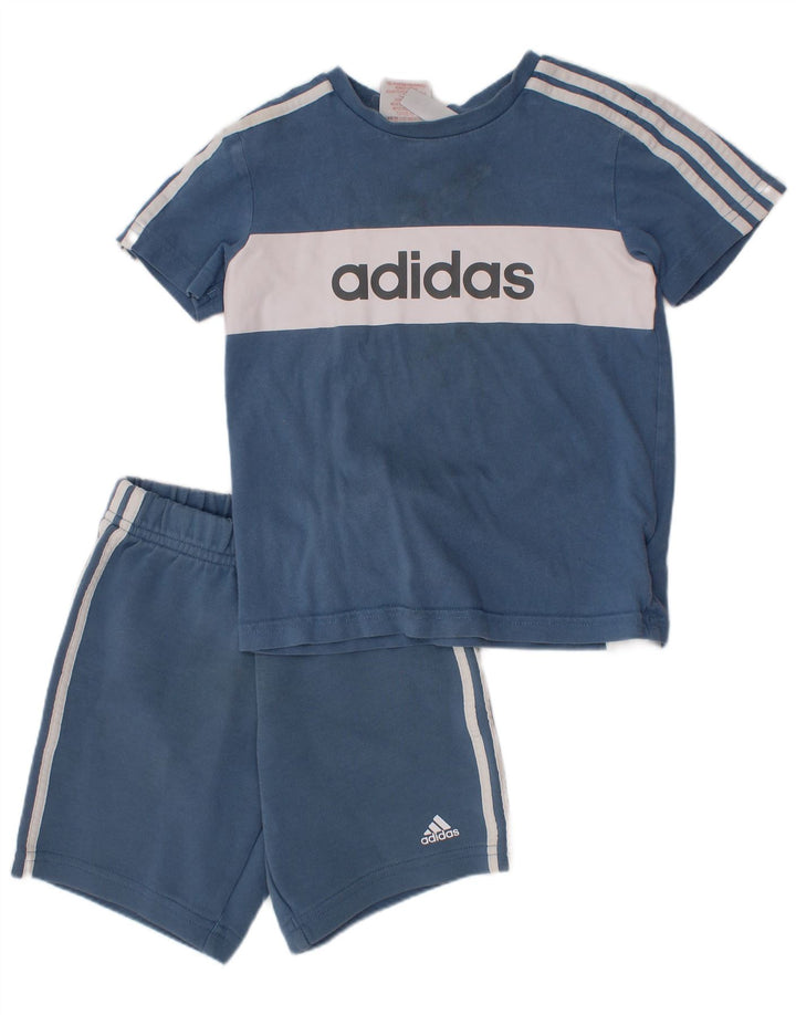 ADIDAS Ensemble 2 Pièces Graphique Garçon 3-4 Ans Coton Colorblock Bleu
