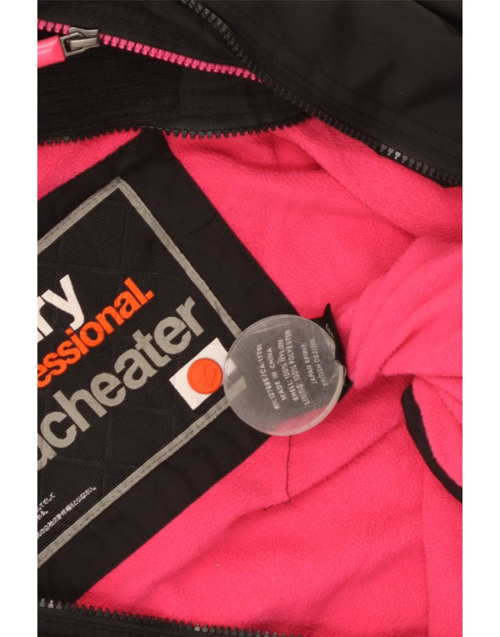 Superdry Veste coupe-vent graphique pour femme UK 14 Noir moyen