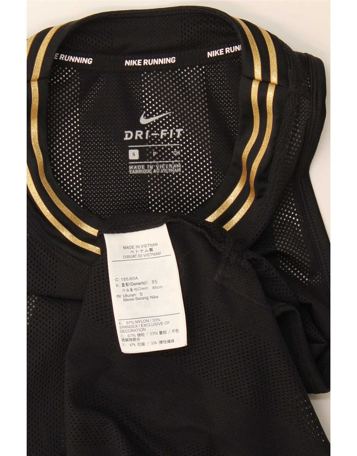 Nike Womens Dri Fit Débardeur UK 10 Petit Nylon Noir