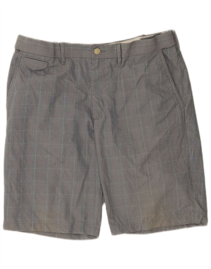 Marks & Spencer Short chino pour homme W36 en coton à carreaux gris grand