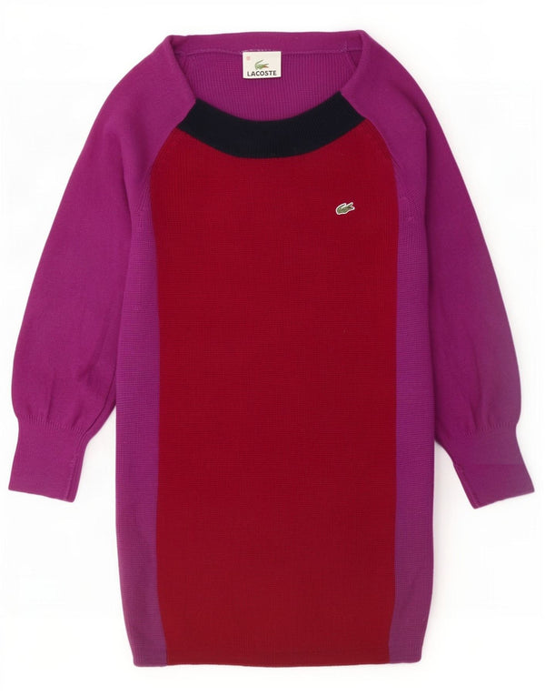 Lacoste Womens Boat Neck Jumper Pull Taille 40 Violet moyen Colourblock