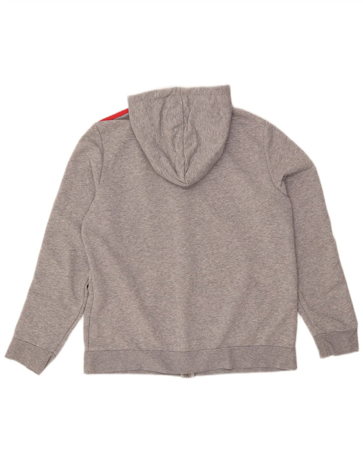 ADIDAS Pull à capuche zippé pour femme UK 20/22 XL Coton moucheté gris