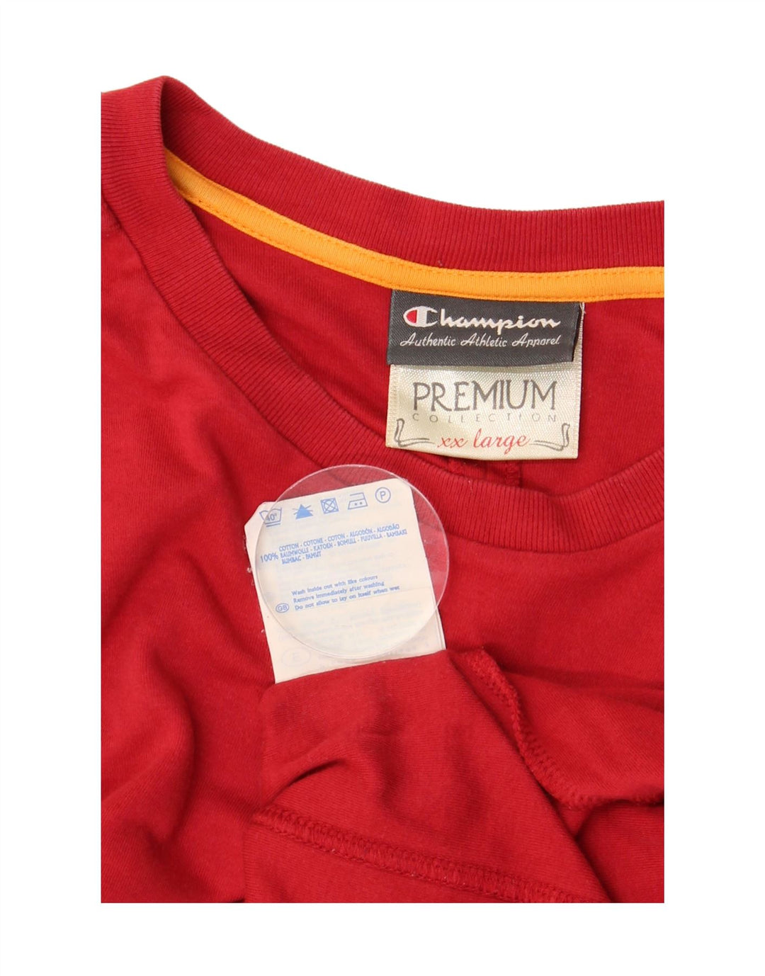 CHAMPION Haut Homme Manches Longues 2XL Rouge Coton