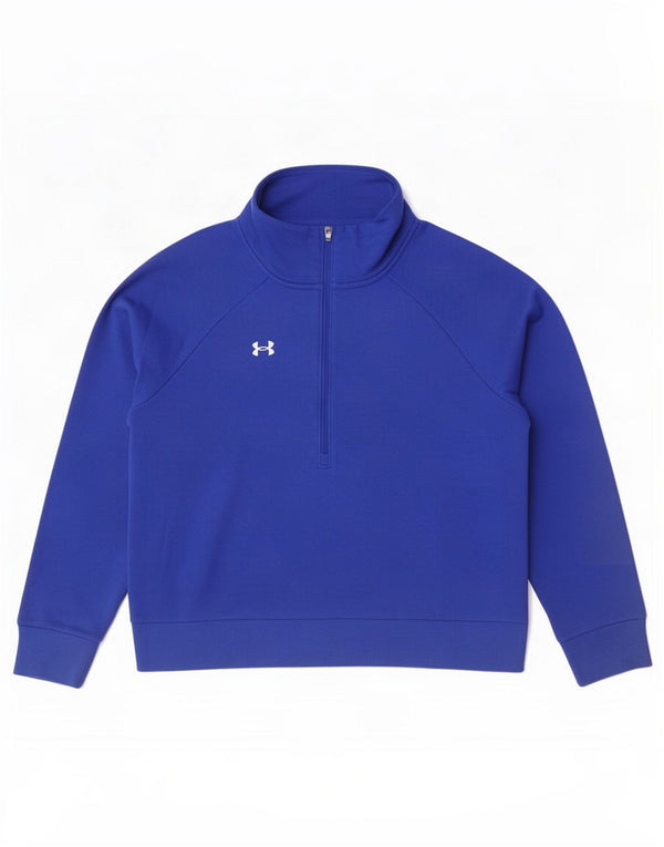 Under Armour Sweat-shirt surdimensionné à col zippé pour femme UK 16 Large Bleu