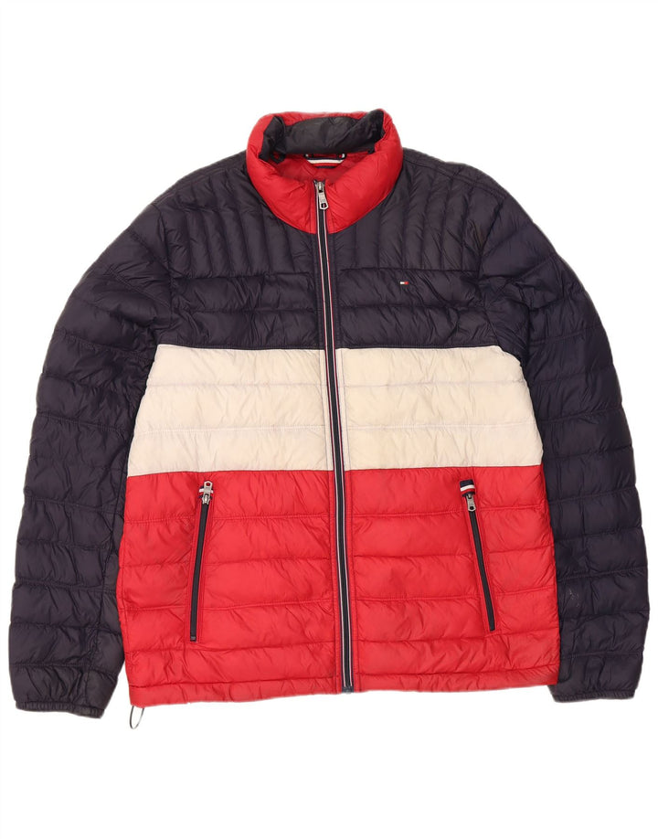 Tommy Hilfiger Veste matelassée pour homme UK 38 Bleu marine moyen Colourblock