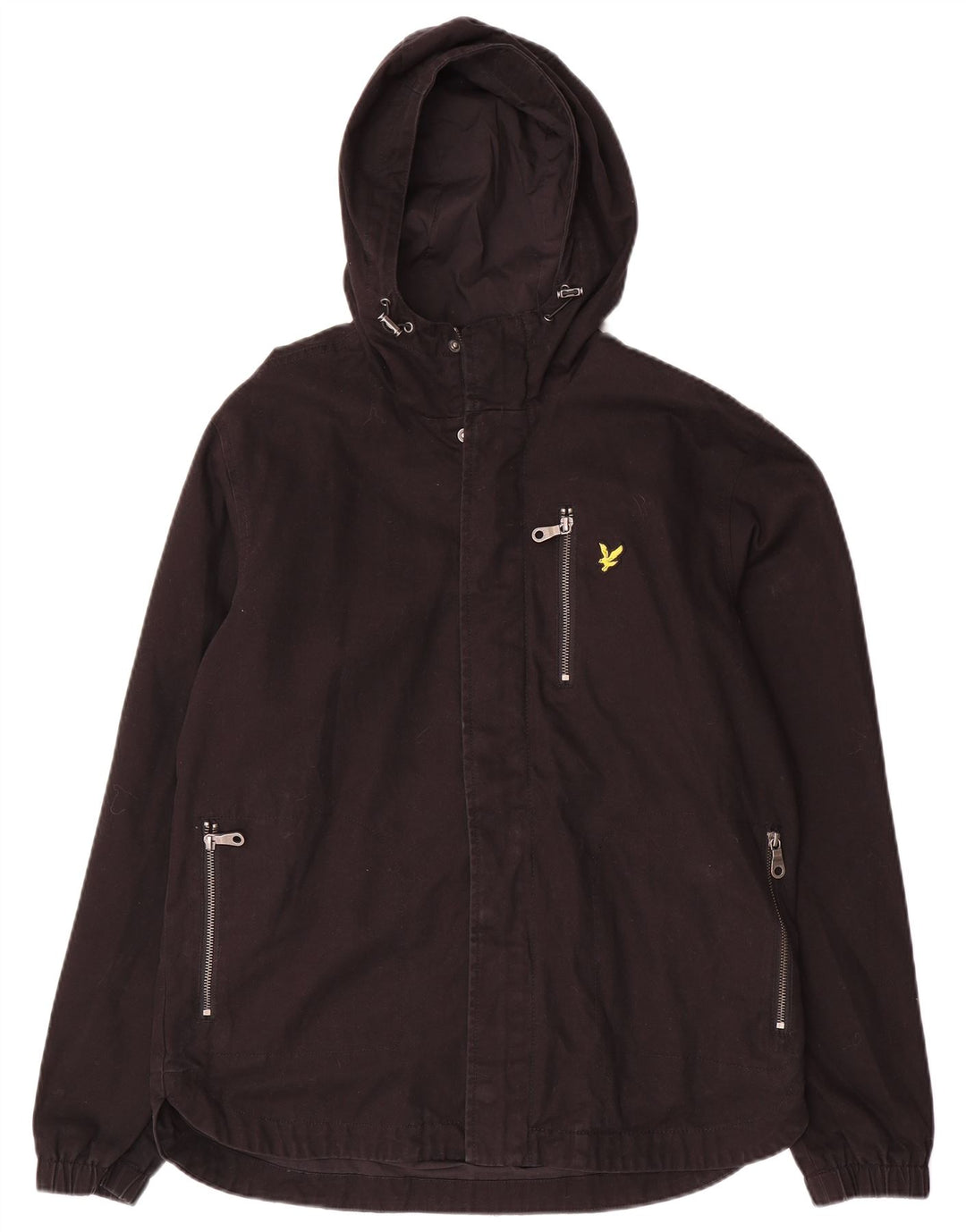 Lyle & Scott Veste bomber à capuche pour homme UK 38 Medium Noir Coton