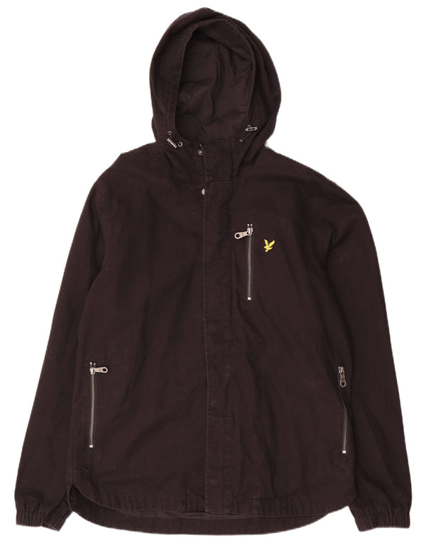 Lyle & Scott Veste bomber à capuche pour homme UK 38 Medium Noir Coton