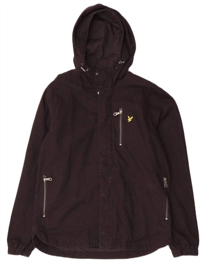 Lyle & Scott Veste bomber à capuche pour homme UK 38 Medium Noir Coton