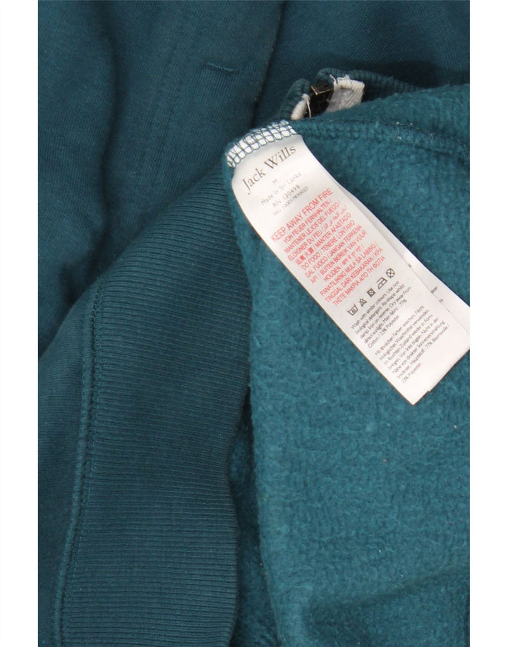 Jack Wills Pull à capuche zippé pour homme en coton turquoise moyen