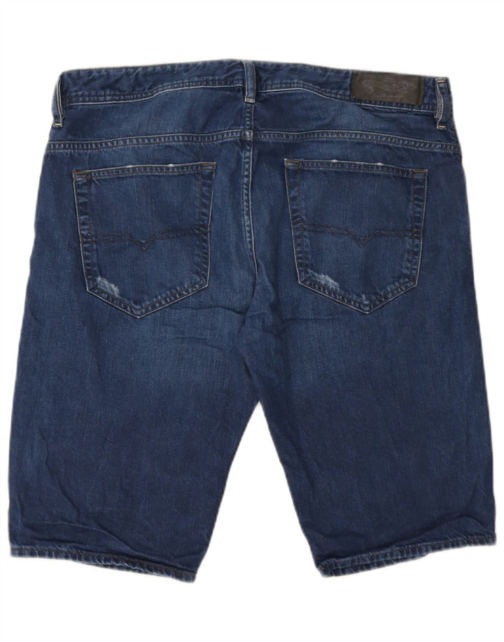 Diesel Short en jean vieilli W34 pour femme en coton bleu moyen