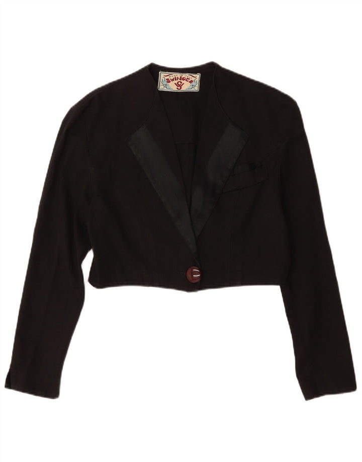 Swinger Veste Boléro Courte Femme IT 42 Coton Noir Moyen