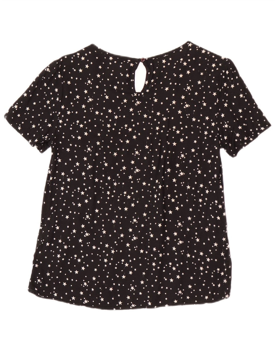 Superdry Femme Chemisier Top UK 12 Medium Noir Spotted Viscose