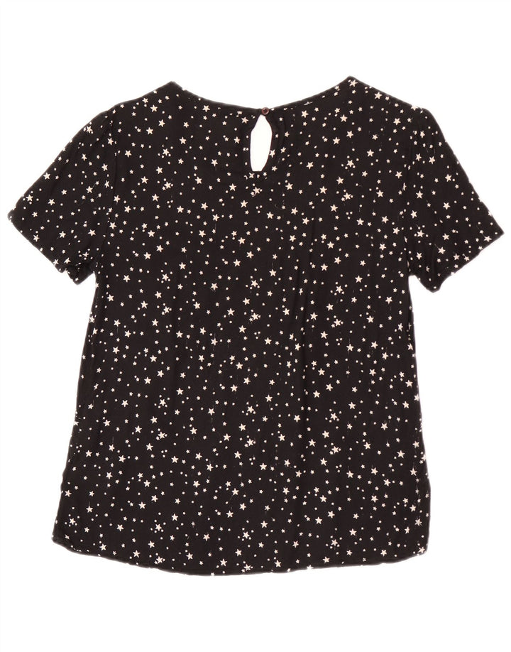 Superdry Femme Chemisier Top UK 12 Medium Noir Spotted Viscose