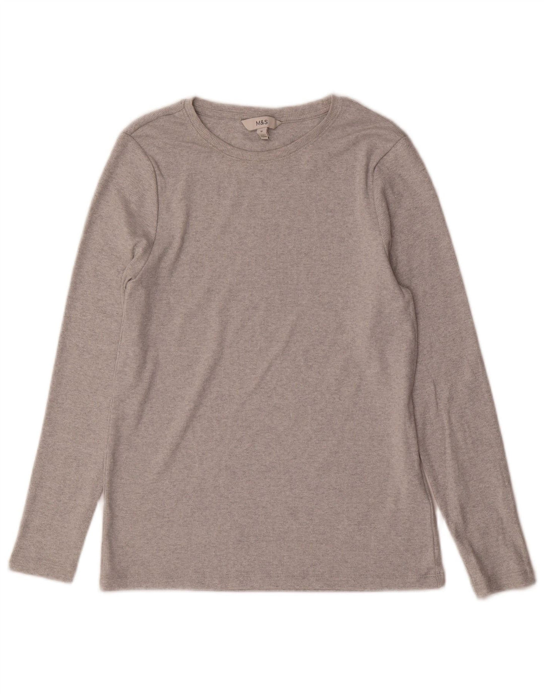 Marks & Spencer Haut à manches longues pour femme UK 44 Gris moyen Coton