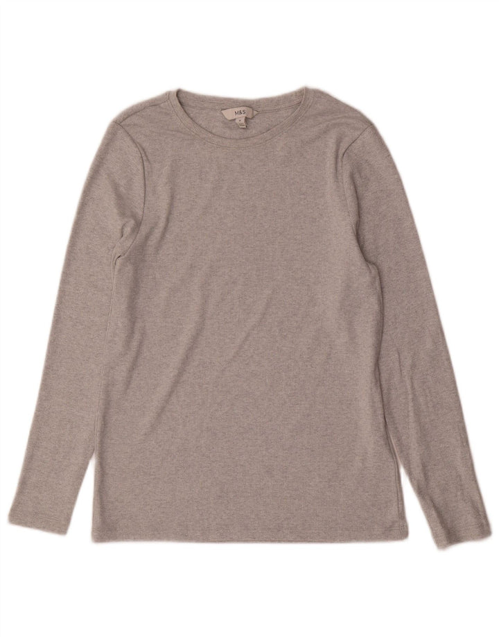 Marks & Spencer Haut à manches longues pour femme UK 44 Gris moyen Coton