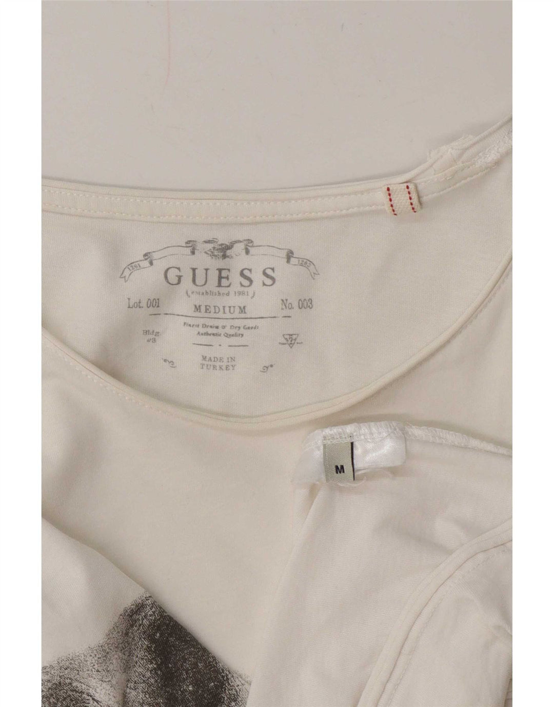 Guess T-Shirt Graphique Homme Blanc Moyen
