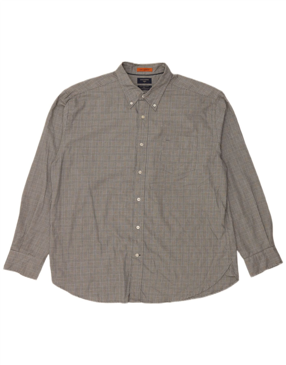 DOCKERS Chemise anti-taches homme XL en coton à carreaux gris
