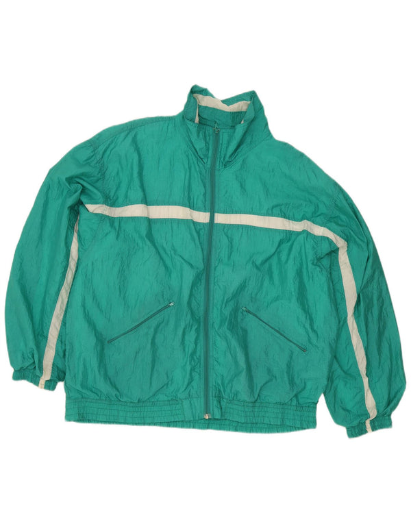 vintage Mens Loose Fit Survêtement Top Veste Grand Vert