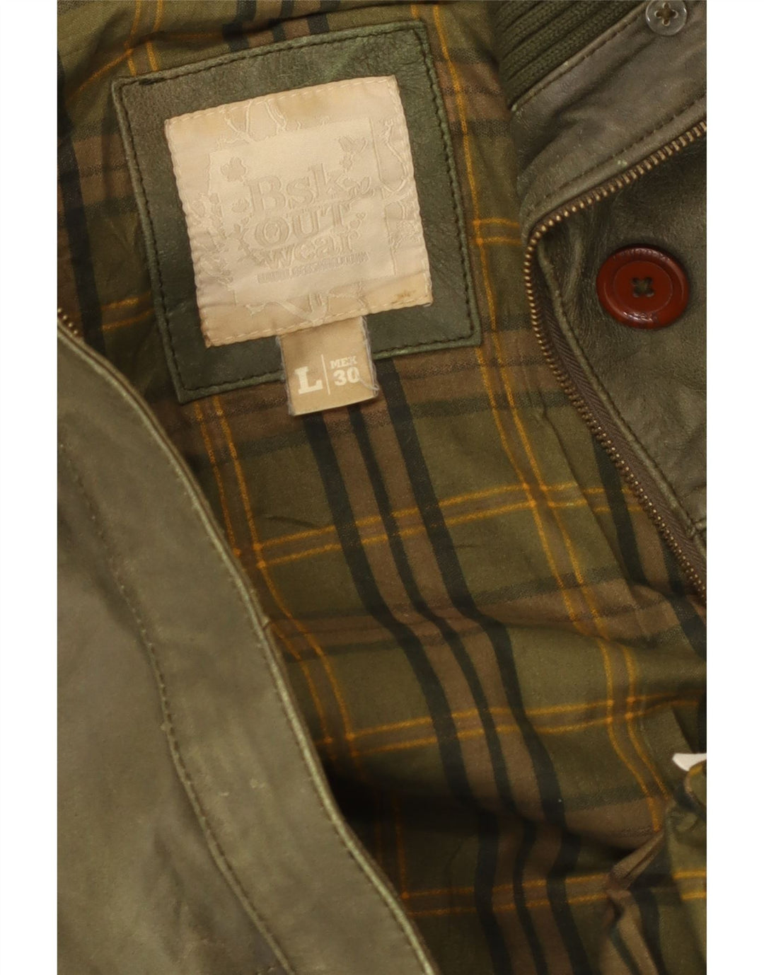 Bershka Veste en cuir militaire pour femme UK 14 Large Kaki