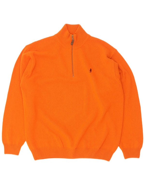 Marlboro Classics Pull à col zippé pour homme 2XL Orange Laine