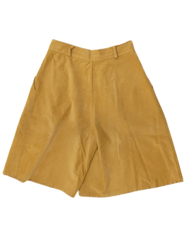 Short décontracté taille haute pour femmes Vintage, grand W30 en polyester jaune