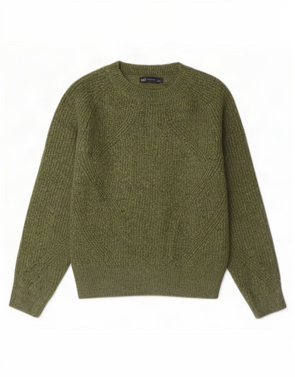 Marks & Spencer Pull col bateau pour femme UK 10 Petit Kaki Acrylique