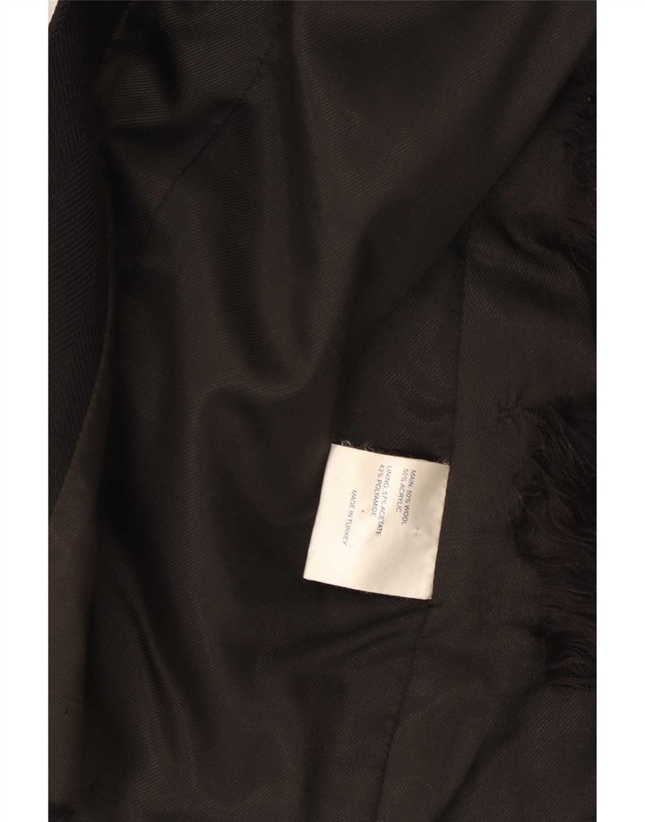 Karen Millen Manteau pour femme UK 8 Petite laine noire