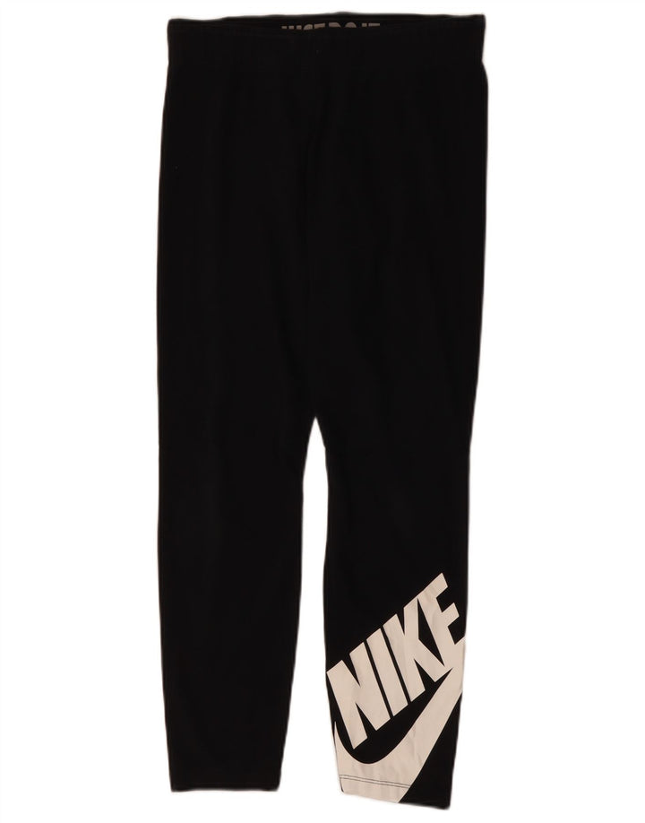 NIKE Leggings graphiques pour femmes UK 14 coton noir moyen