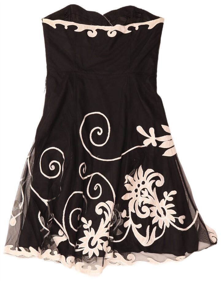 Coast Robe bustier pour femme UK 46 Grand Noir Floral Polyester