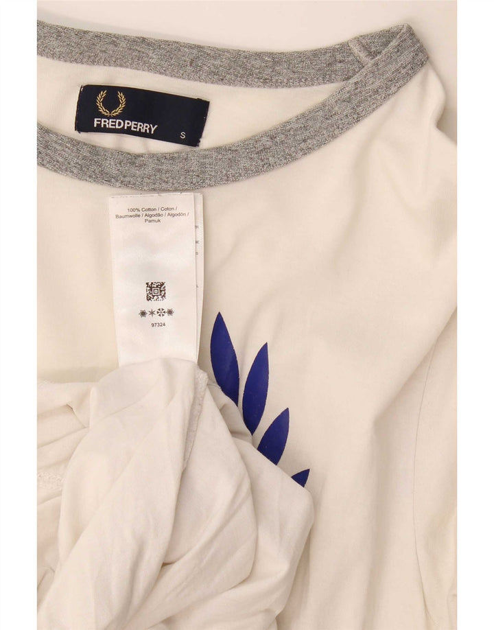 Fred Perry T-shirt graphique pour homme Petit coton blanc