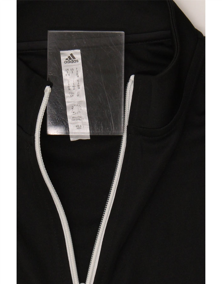 ADIDAS Womens Aeroready Tracksuit Top Jacket UK 8/10 Small Black Polyester