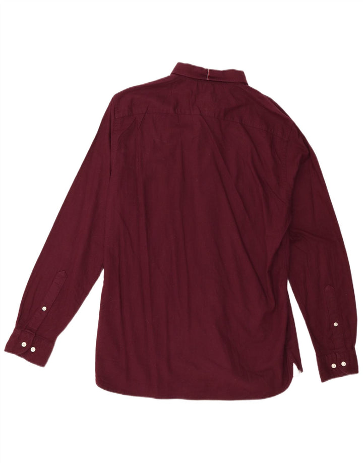 Tommy Hilfiger Chemise Regular Fit Homme Coton Bordeaux Moyen