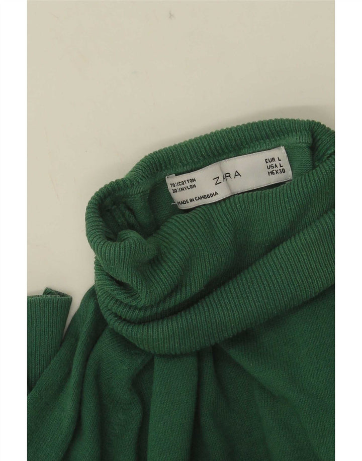 Zara Pull col roulé pour femme UK 14 Large Vert